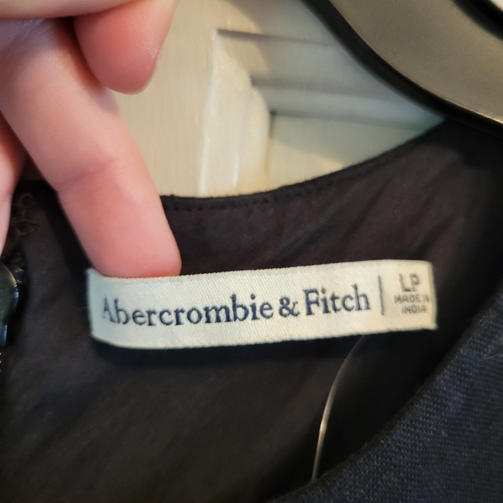 Abercrombie & Fitch Black Linen Blend High Neck Maxi Dress - Picture 5 of 11